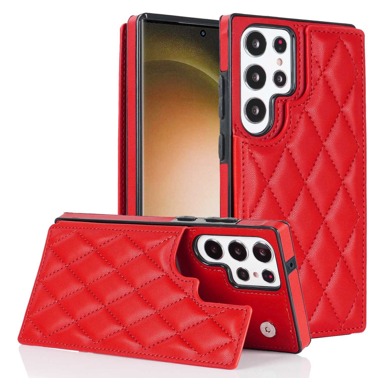 Plaid Double Buckle Phone Case Protective Case