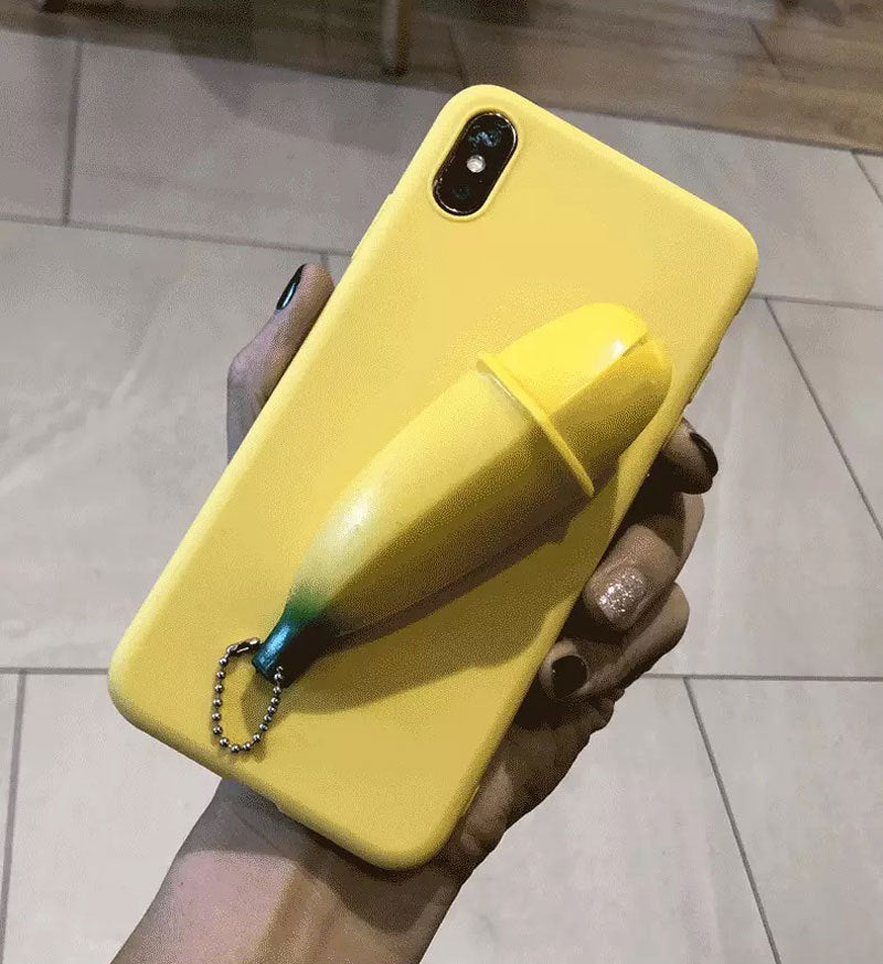 Unzip banana silicone phone case