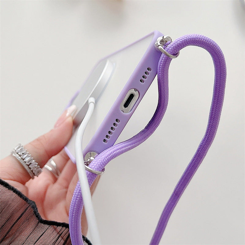 Magnetic Lanyard Phone Case Transparent Crossbody Drop-resistant