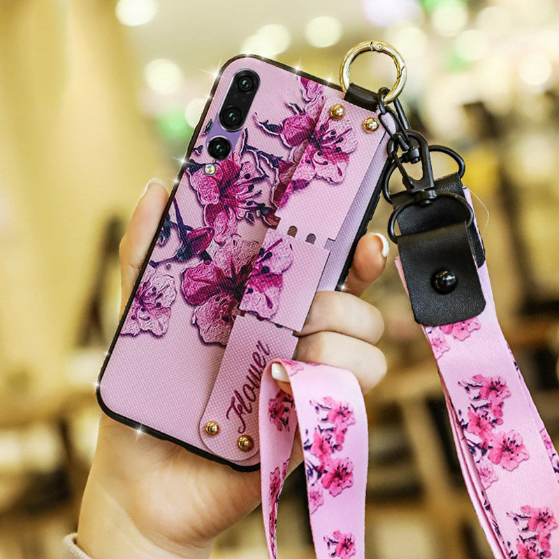 Flower lanyard phone case