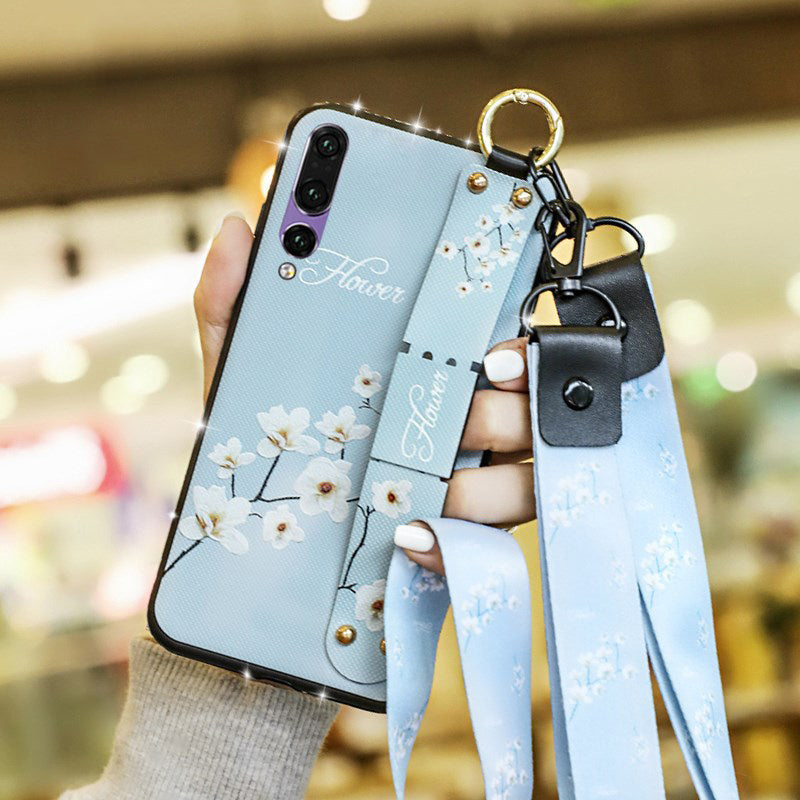 Flower lanyard phone case