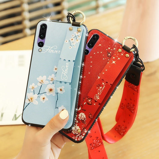 Flower lanyard phone case