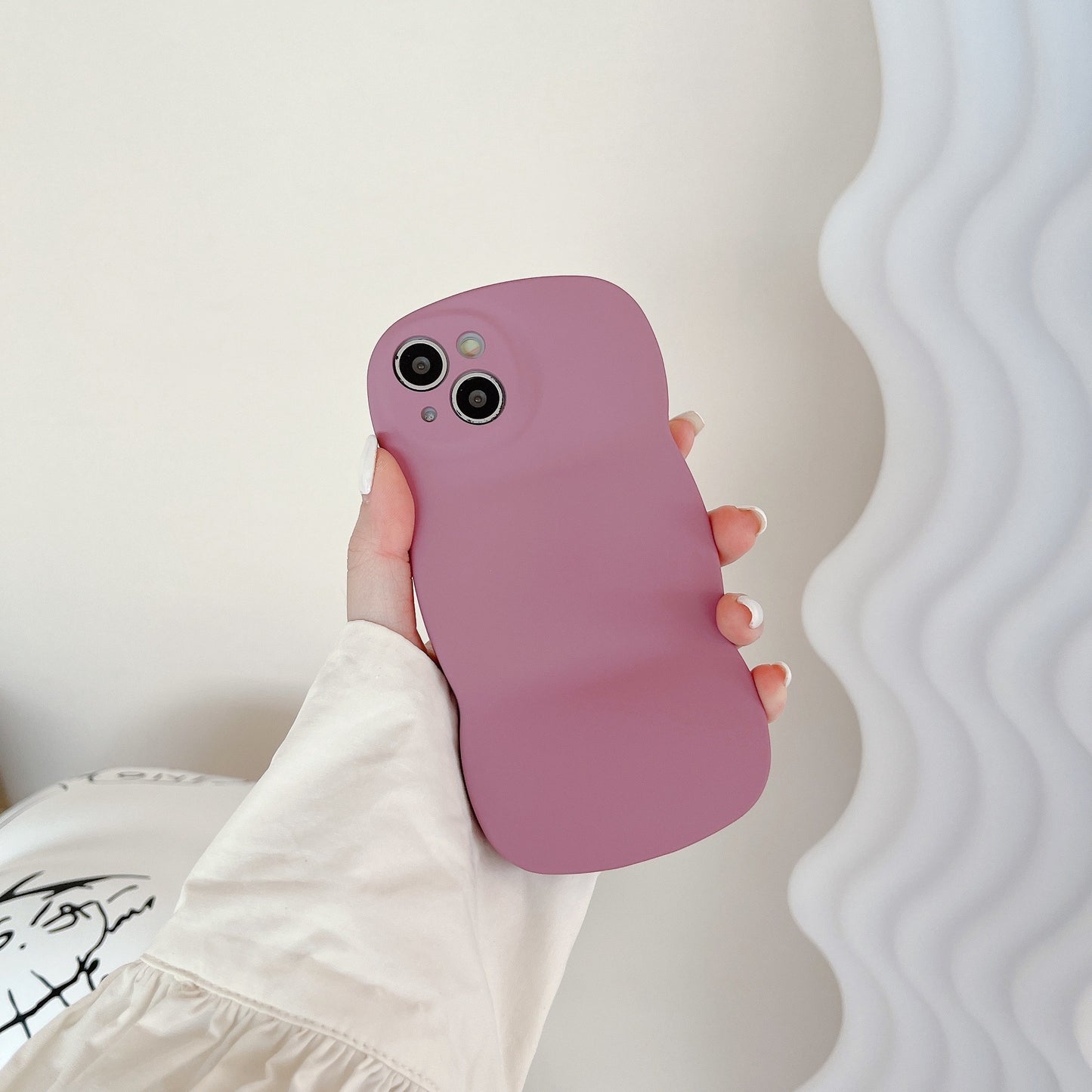 Liquid Solid Color Three-dimensional Wave Pattern Suitable For IPhone14 Phone Case