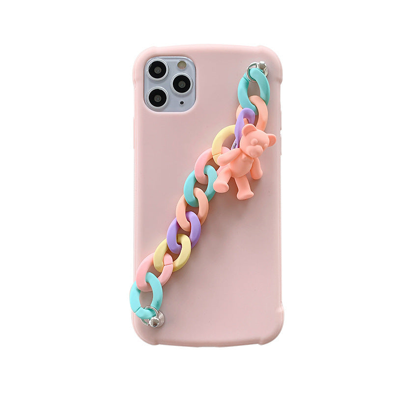 Compatible with Apple , Bear Bracelet Pendant Tpu Anti-fall New Apple 12 Protective Case