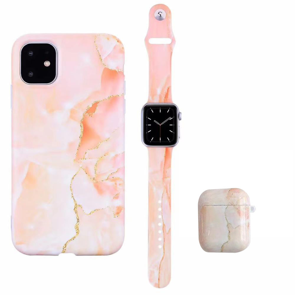 Applicable Earphone Case For Polished Mobile Phone Case And Marble Strap