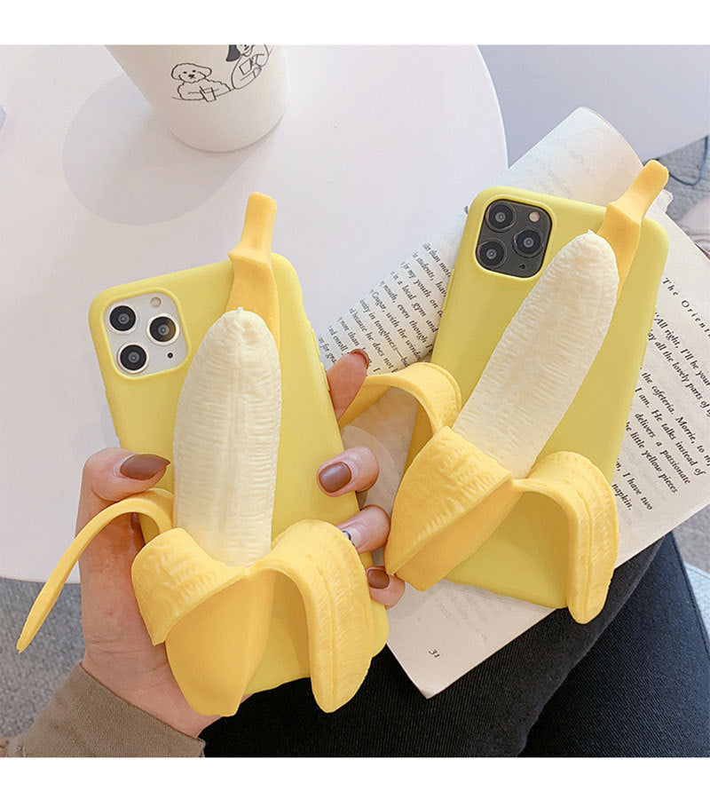 Unzip banana silicone phone case