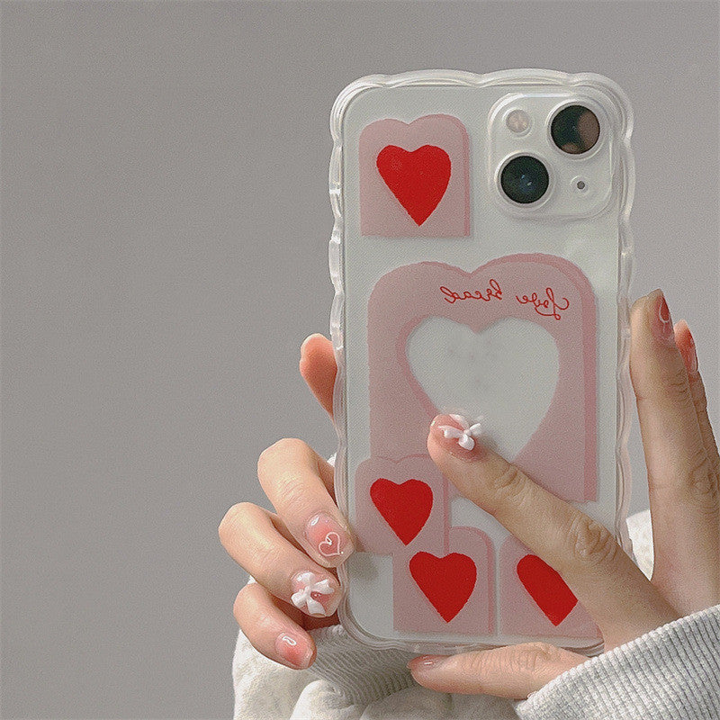 Transparent Girl Heart Love Mobile Phone Case Silicone