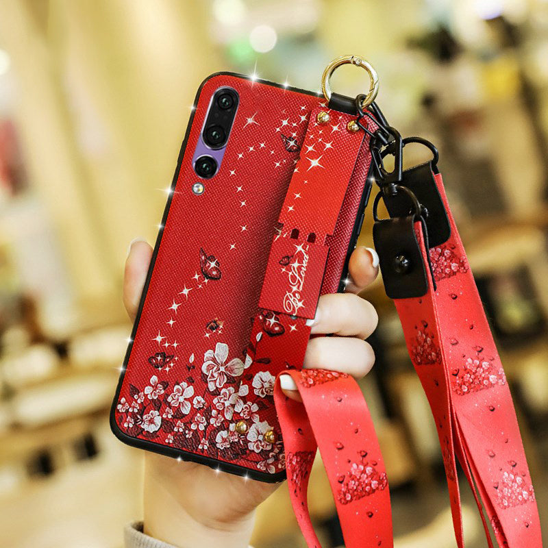 Flower lanyard phone case