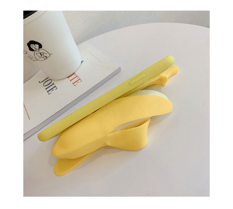 Unzip banana silicone phone case