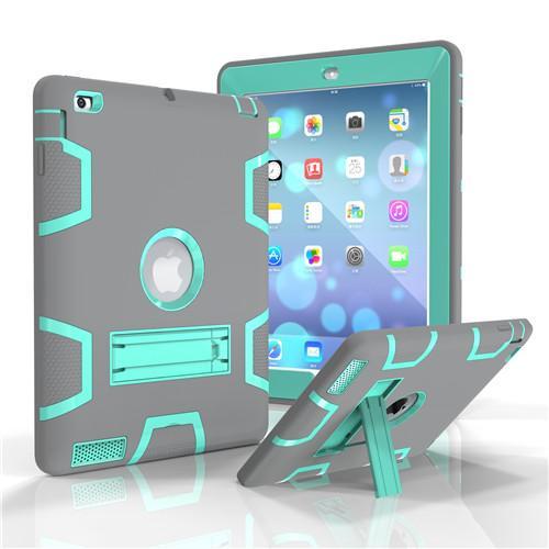 Compatible with Apple, iPad Air 2 Silicon Shockproof Heavy Duty Case with Stand