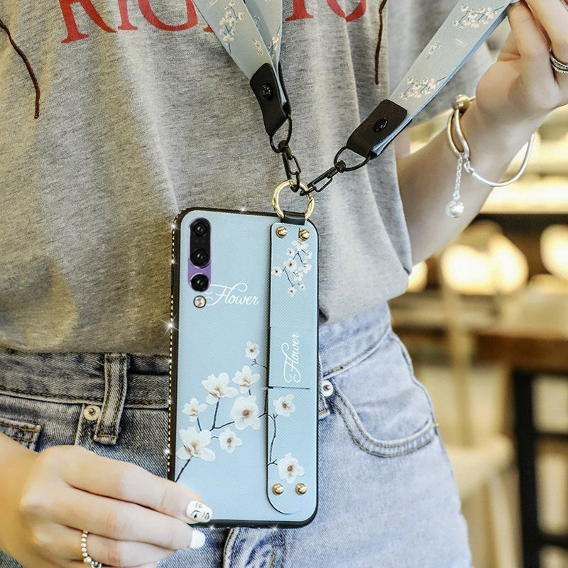 Flower lanyard phone case