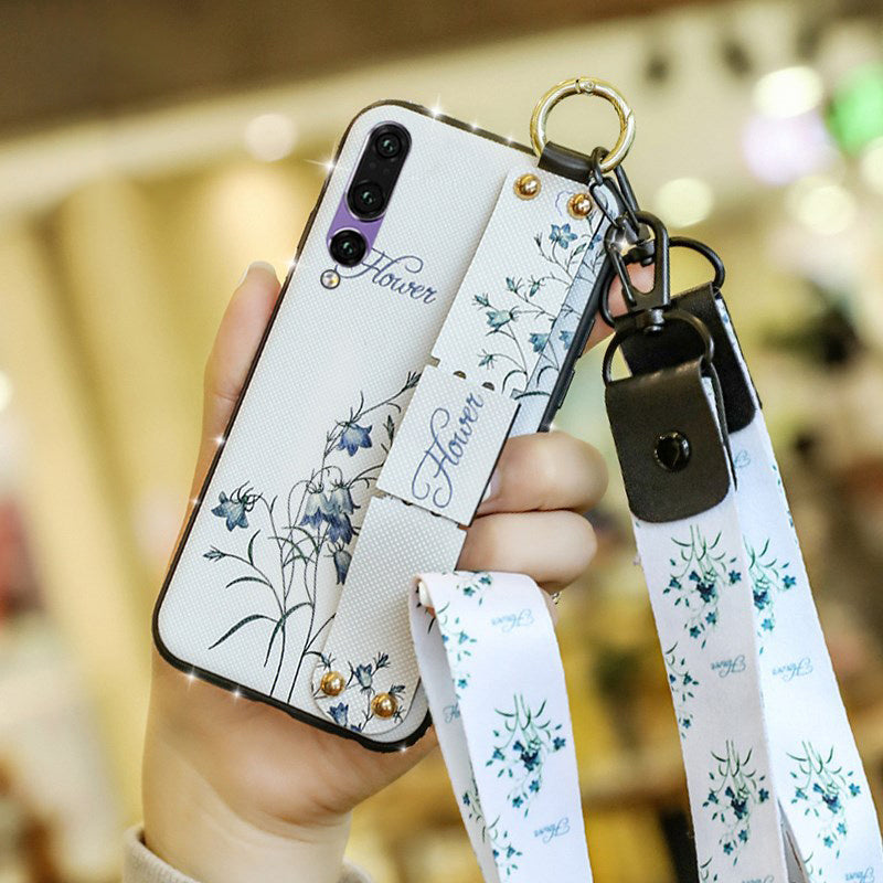 Flower lanyard phone case