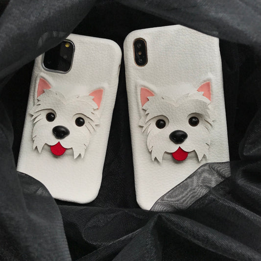 Cute PU Dog All-inclusive Phone Case Protective Case