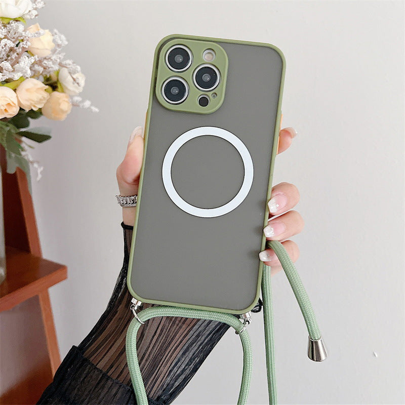 Magnetic Lanyard Phone Case Transparent Crossbody Drop-resistant