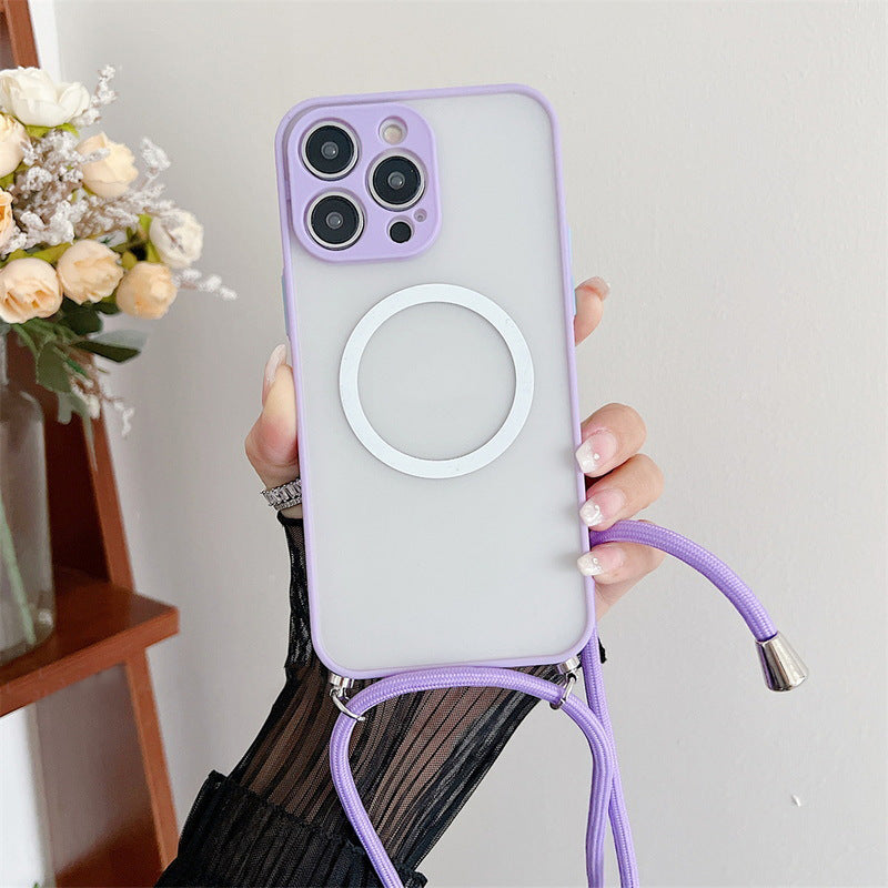 Magnetic Lanyard Phone Case Transparent Crossbody Drop-resistant