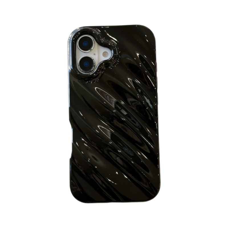 Solid Color Three-dimensional Water Ripple Phone Case