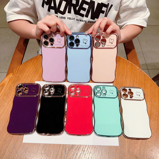 Electroplating Wave Love Large Window Phone Case