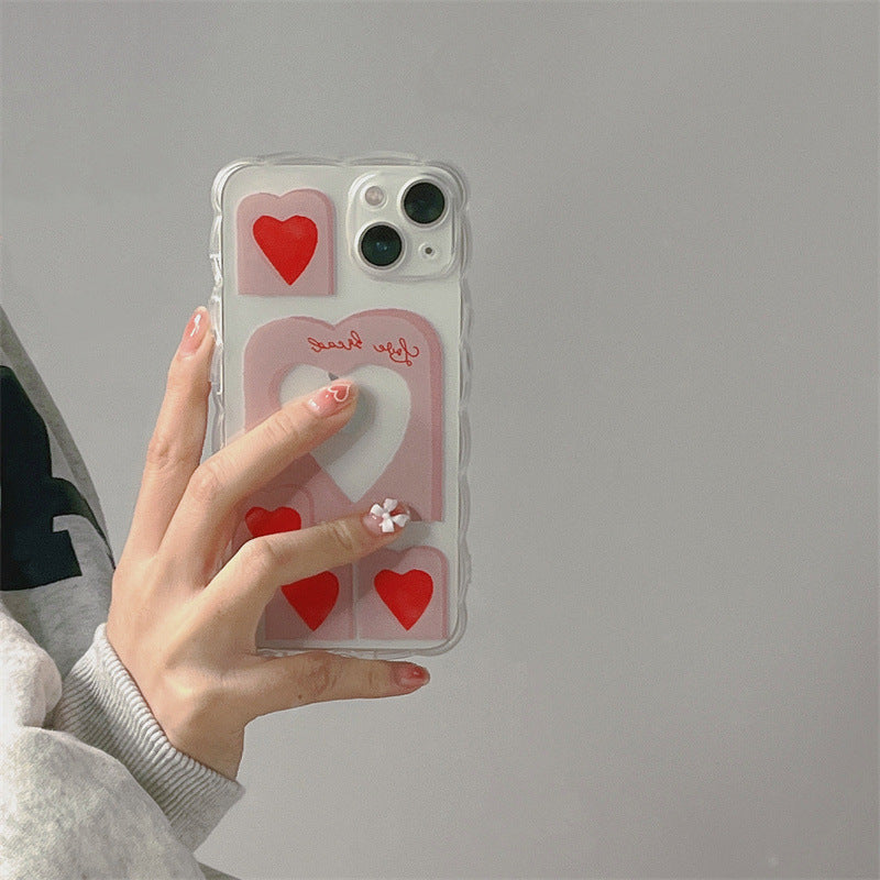 Transparent Girl Heart Love Mobile Phone Case Silicone