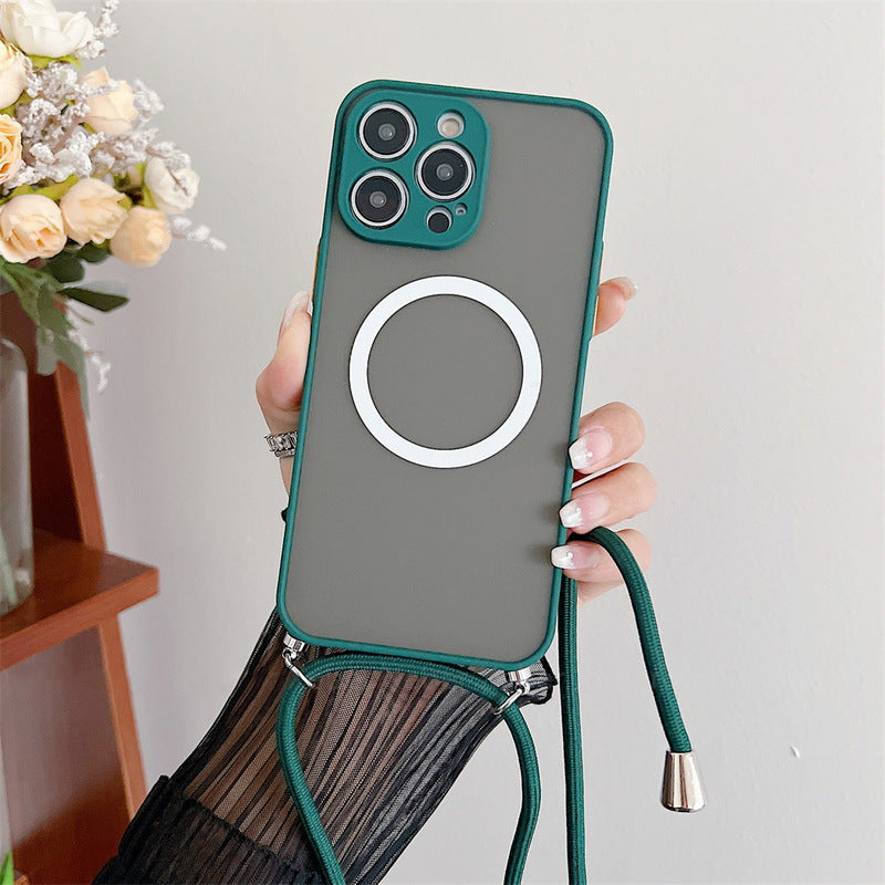 Magnetic Lanyard Phone Case Transparent Crossbody Drop-resistant