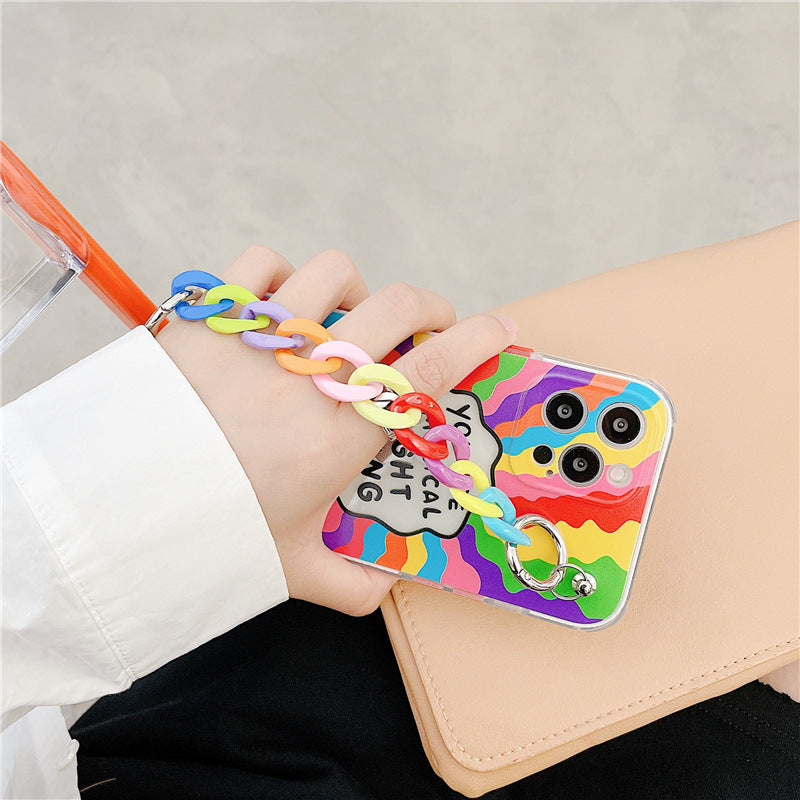 Rainbow Silicone All-inclusive Mobile Phone Soft Case