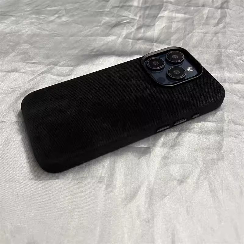 Flannel Fiber Cloth Pattern Magnetic Suction Phone Case