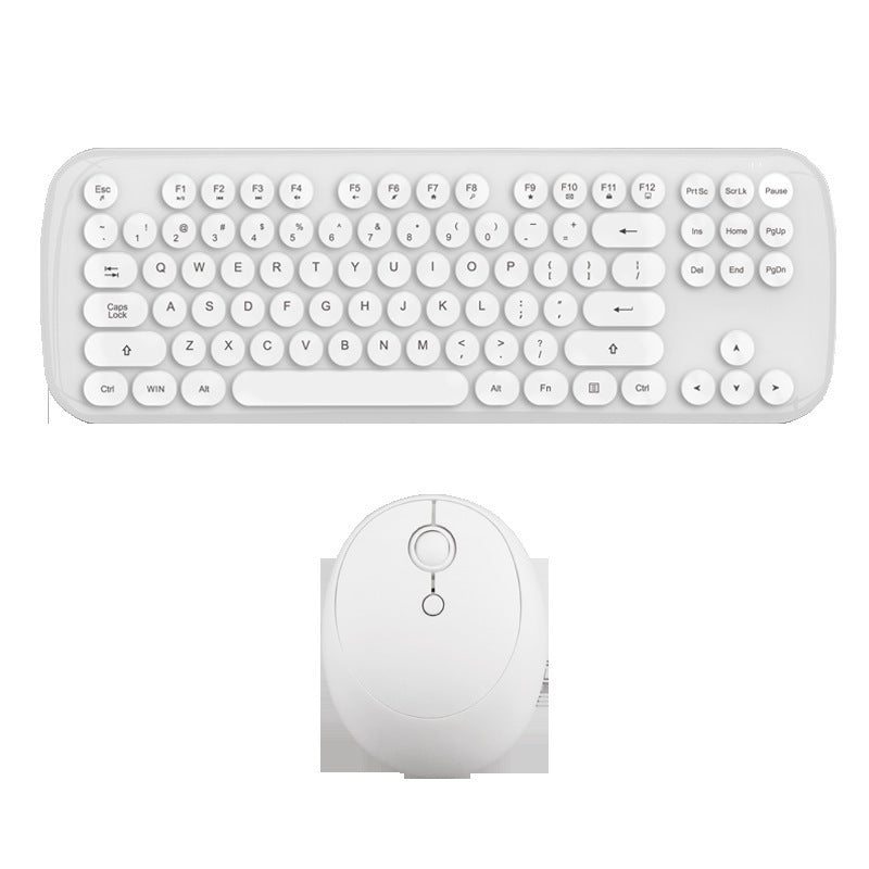 Wireless Keyboard And Mouse Set Girls Color Retro