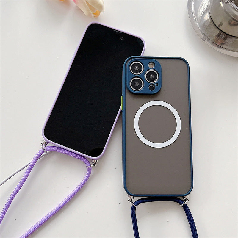 Magnetic Lanyard Phone Case Transparent Crossbody Drop-resistant